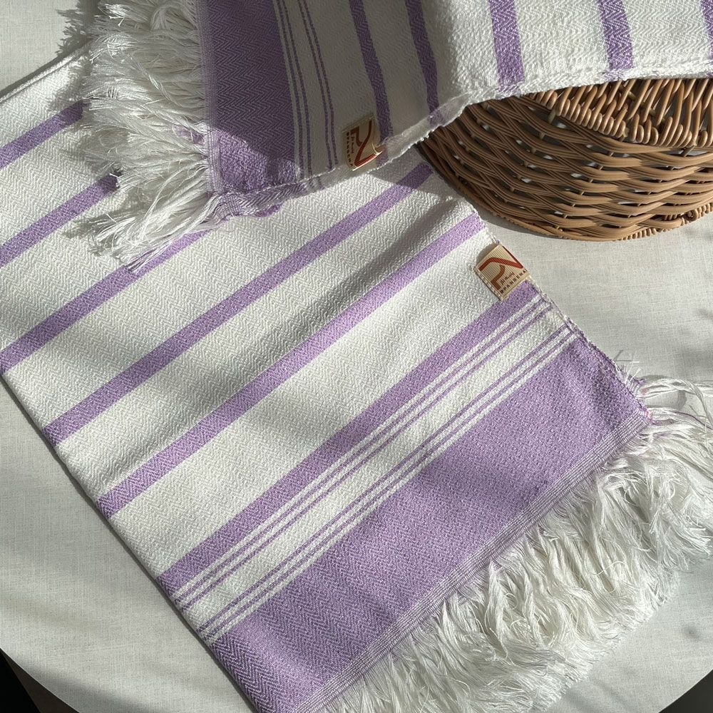 حوله دست و صورت سنتی دست‌بافت نخی پنبه ناز