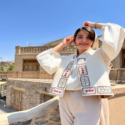 جلیقه چکن دوزی پنبه ای