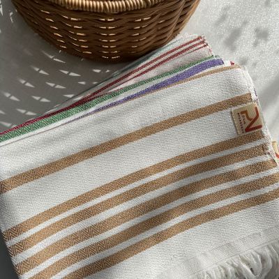 حوله دست و صورت سنتی دست‌بافت نخی پنبه ناز